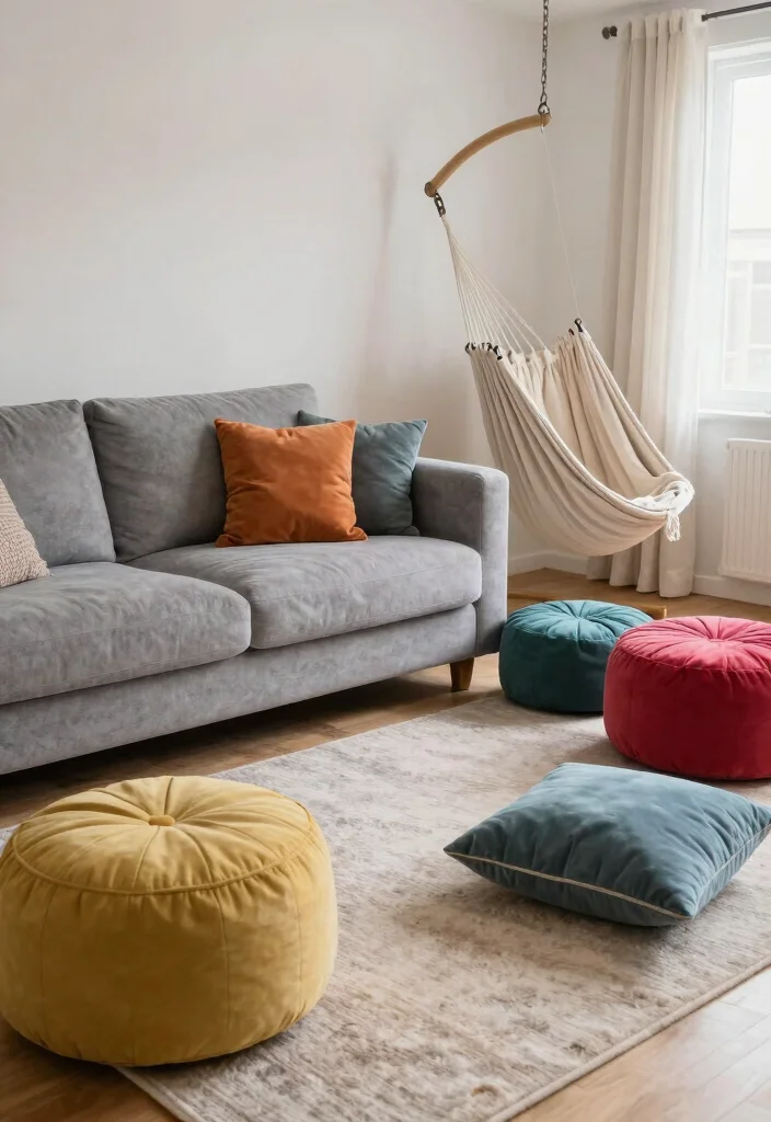 12 Boho Chic Living Room Ideas with Texture and Soul 8. Mix Your Seating Options 0