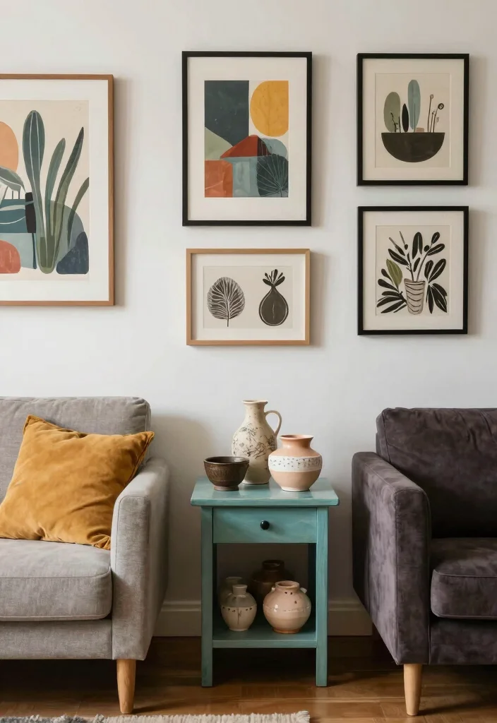 12 Boho Chic Living Room Ideas with Texture and Soul 9. Artistic Elements for Personal Touch 0