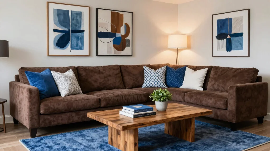 12 Brown and Blue Living Room Ideas with Rich Contrast