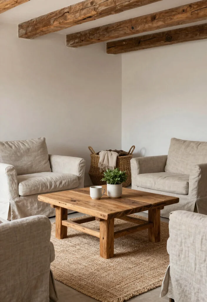 12 Cottage Living Room Ideas with Soft Cozy Charm 3. Incorporate Natural Textures 0