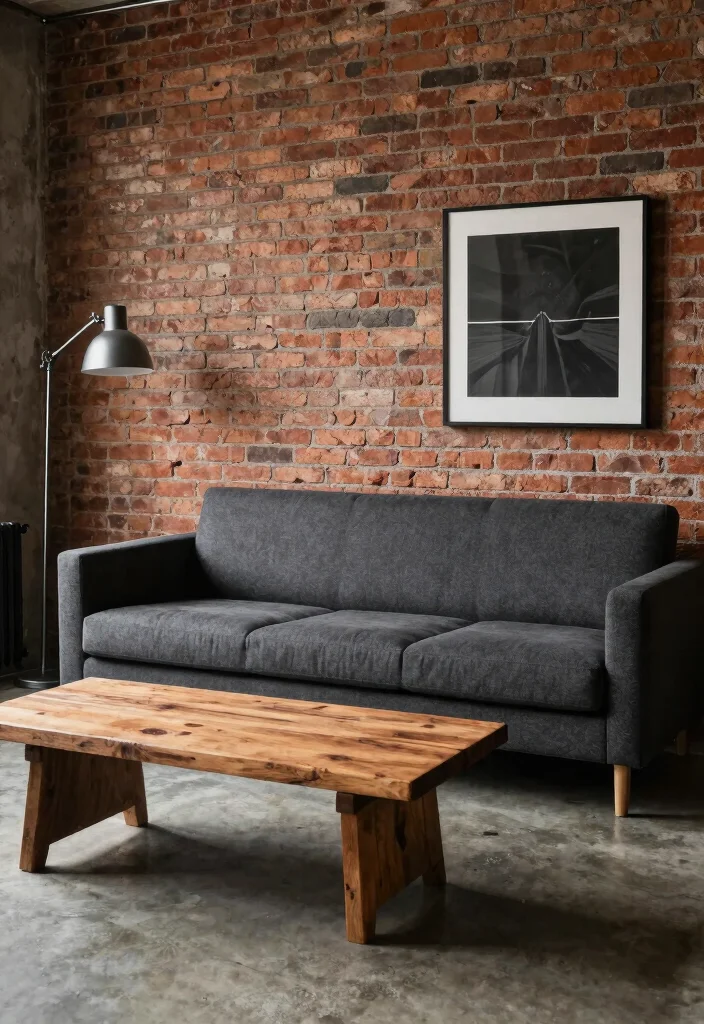 12 Dark Gray Sofa Living Room Ideas with Modern Depth 5. Industrial Touch 0