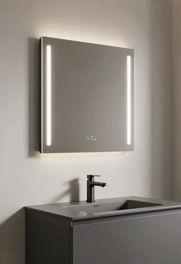 12 Dark Grey Bathroom Ideas with a Bold Modern Mood 10. Smart Technology Integration 0
