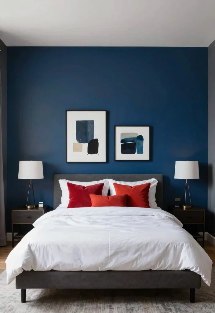 12 Dark Grey Bedroom Ideas with a Modern Edge 2. Bold Accent Walls 0