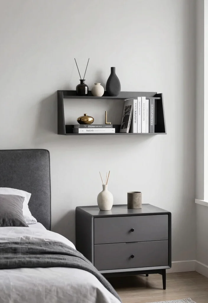 12 Dark Grey Bedroom Ideas with a Modern Edge 9. Stylish Storage Solutions 0