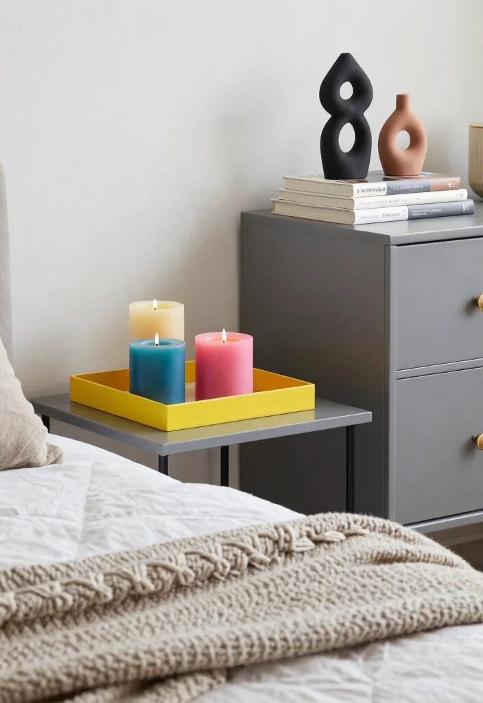 12 Grey Bedroom Ideas with a Pop of Color That Works 11. Stylish Bedroom Accessories 0