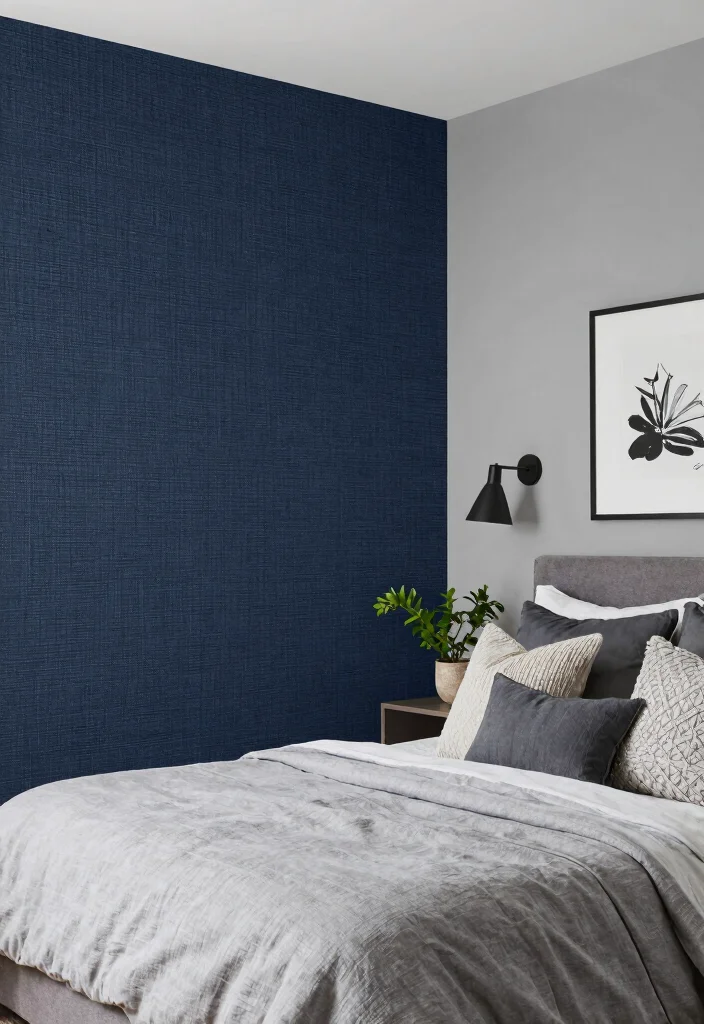 12 Grey Bedroom Ideas with a Pop of Color That Works 6. Textured Wall Treatments 0