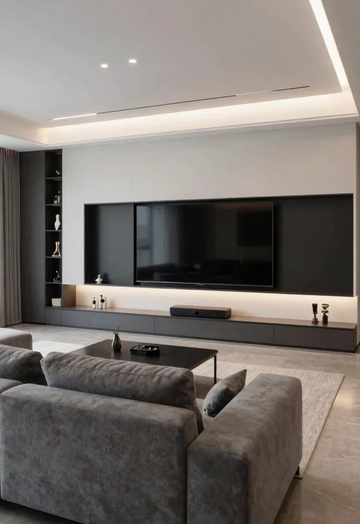 12 Grey Sectional Living Room Ideas for Cozy Layouts 10. Integrated Technology 0
