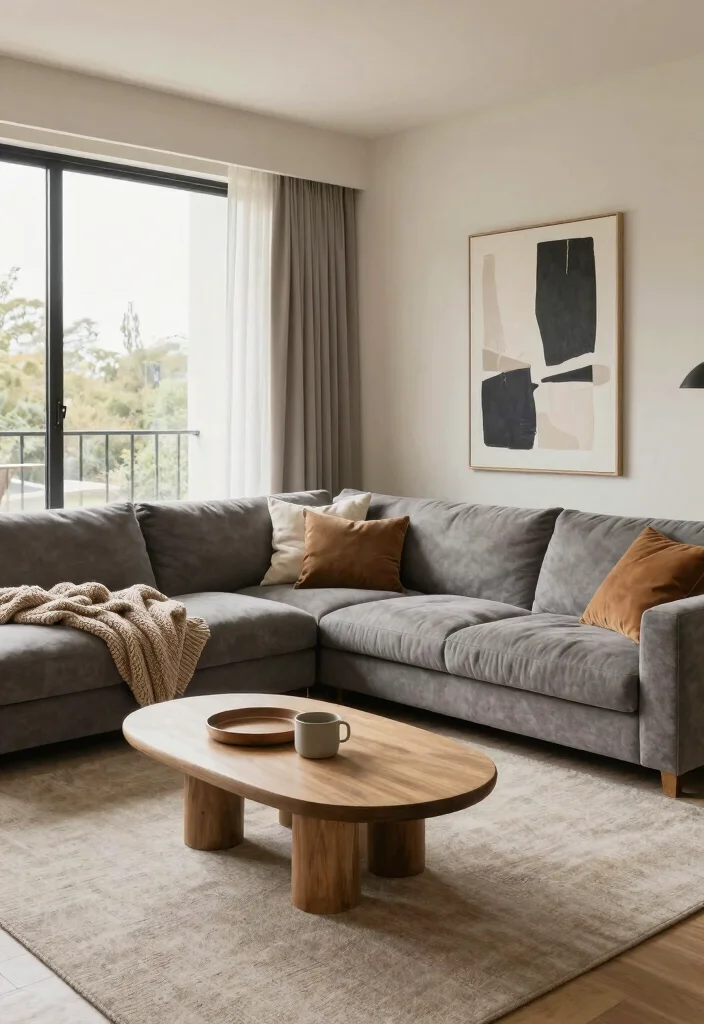 12 Grey Sectional Living Room Ideas for Cozy Layouts 7. Contemporary Comfort with Grey Sectionals 0