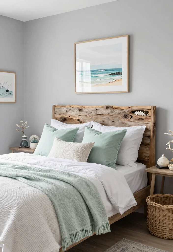 12 Grey and Green Bedroom Ideas That Feel Calm and Natural 4. Coastal Calm 0