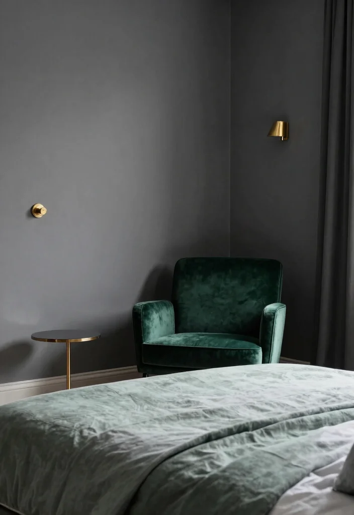 12 Grey and Green Bedroom Ideas That Feel Calm and Natural 5. Monochrome Elegance 0