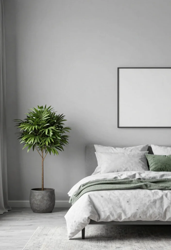12 Grey and Green Bedroom Ideas That Feel Calm and Natural 7. Minimalist Green Grey 0