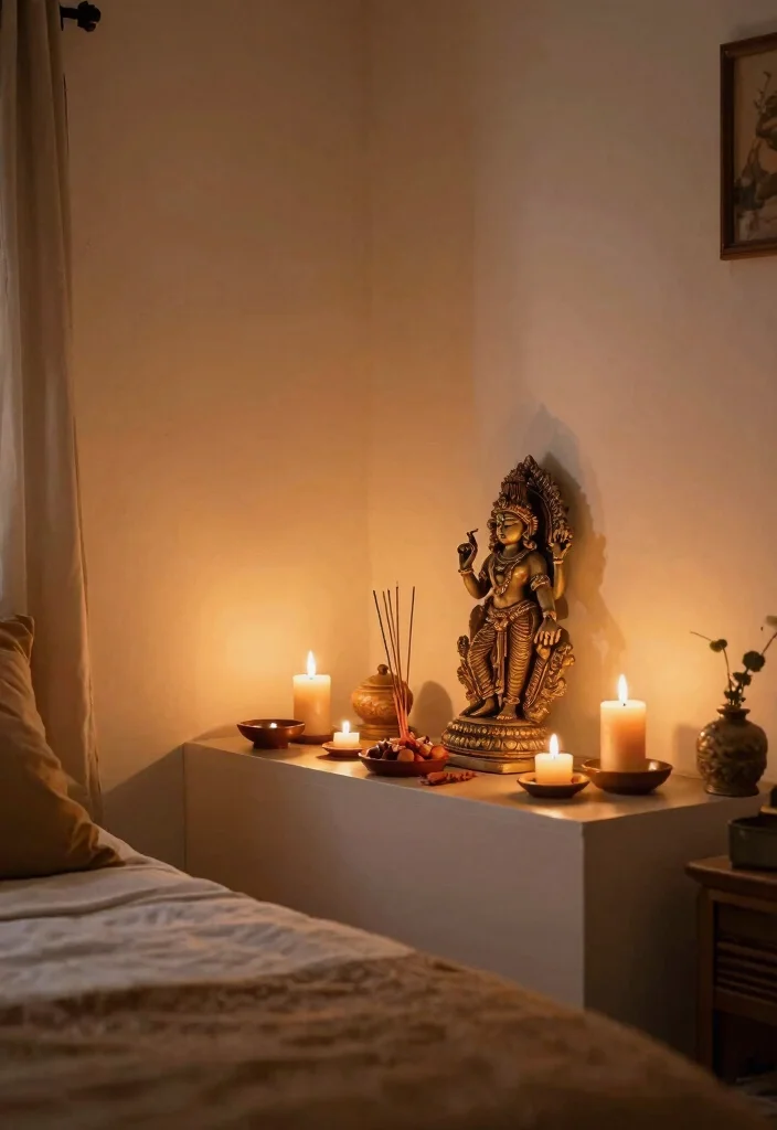 12 Indian Bedroom Ideas with Warm Cultural Character 10. Incorporating Spiritual Elements 0