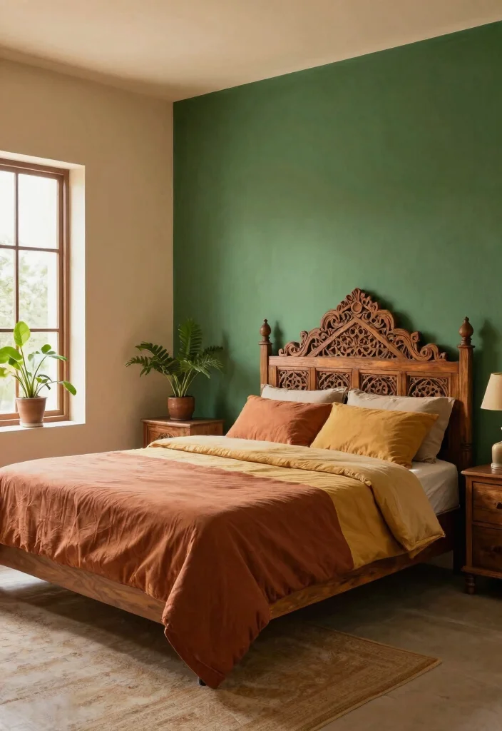 12 Indian Bedroom Ideas with Warm Cultural Character 2. Earthy Color Palettes 0