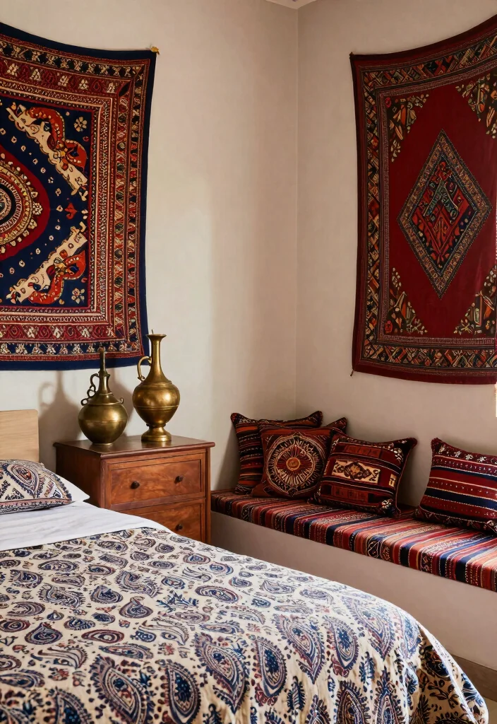 12 Indian Bedroom Ideas with Warm Cultural Character 4. Cultural Motifs in Decor 0