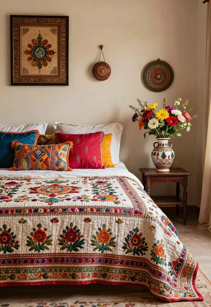 12 Indian Bedroom Ideas with Warm Cultural Character 6. Traditional Handcrafted Accessories 0