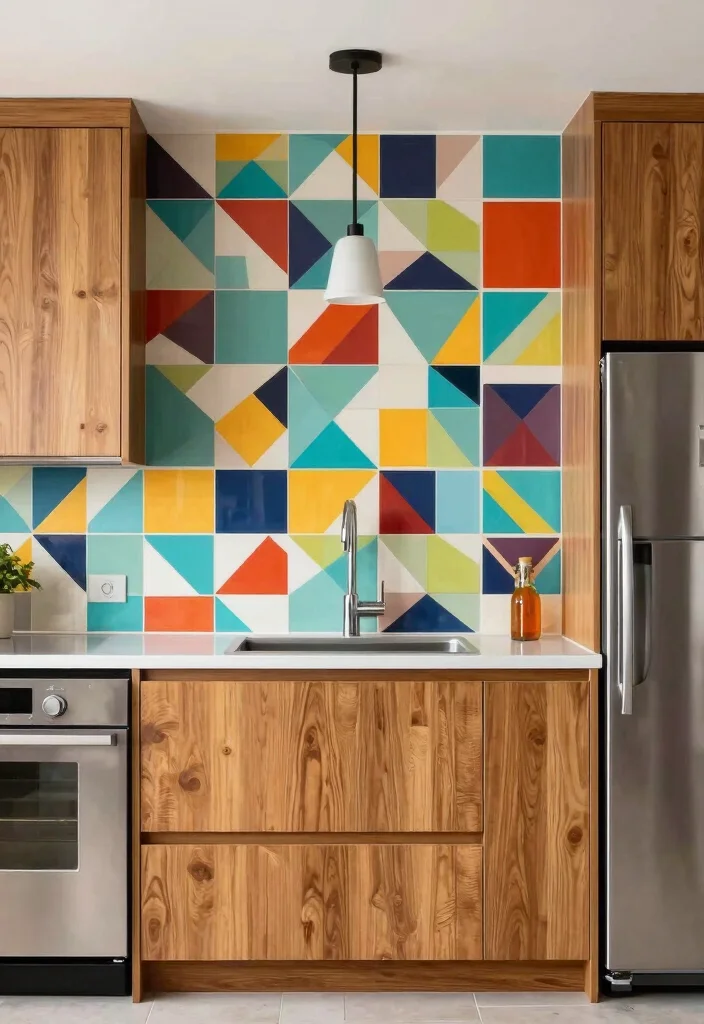 12 Kitchen Backsplash Ideas That Work with Oak Cabinets 4. Bold Geometric Patterns 0