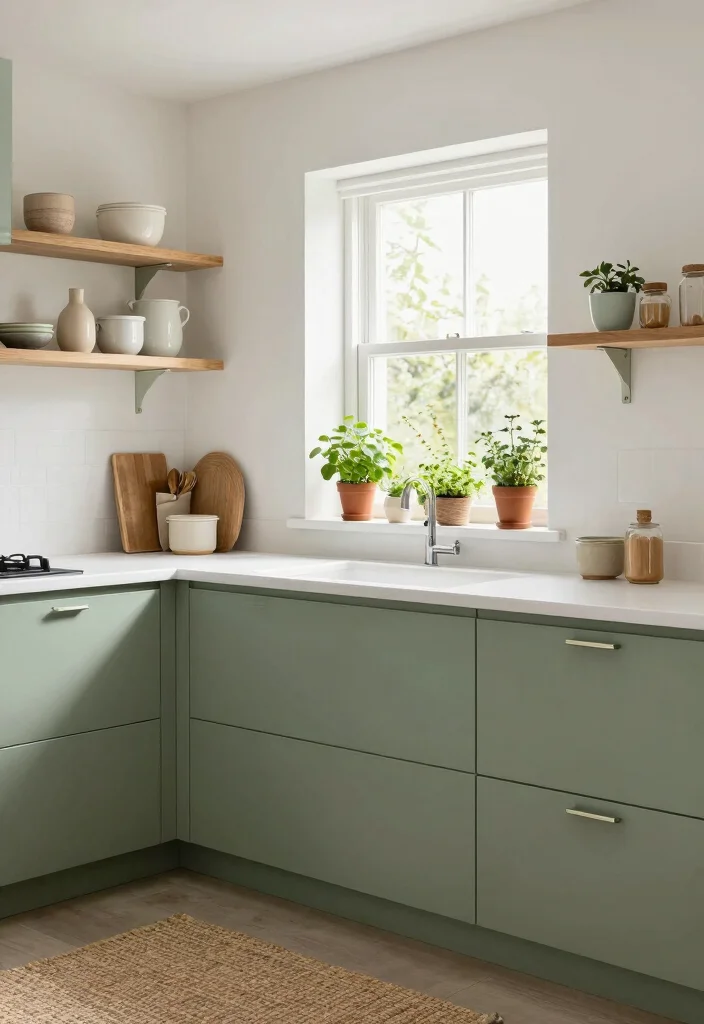 12 Kitchen Cabinet Color Ideas That Instantly Refresh the Space 1. Soft Sage Green Embracing Nature 0