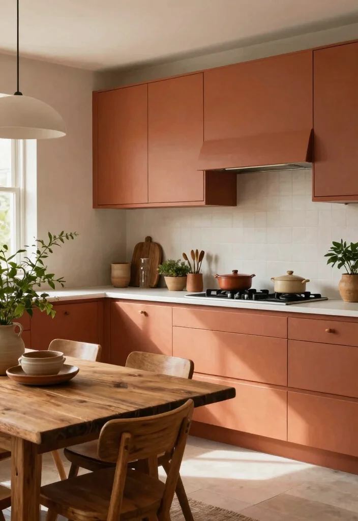 12 Kitchen Cabinet Color Ideas That Instantly Refresh the Space 5. Earthy Terracotta Warmth and Comfort 0
