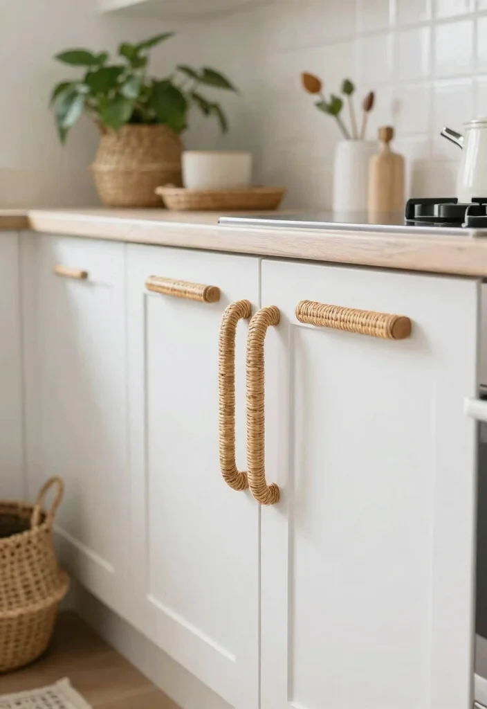 12 Kitchen Cabinet Handle Ideas That Instantly Upgrade Style 10. Woven Rattan Handles 0
