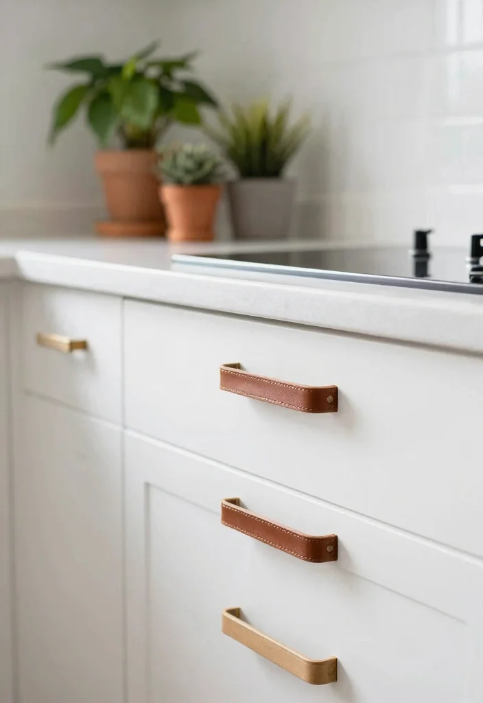 12 Kitchen Cabinet Handle Ideas That Instantly Upgrade Style 7. Upcycled Leather Straps 0