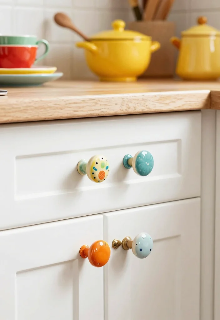 12 Kitchen Cabinet Handle Ideas That Instantly Upgrade Style 8. Colorful Ceramic Knobs 0