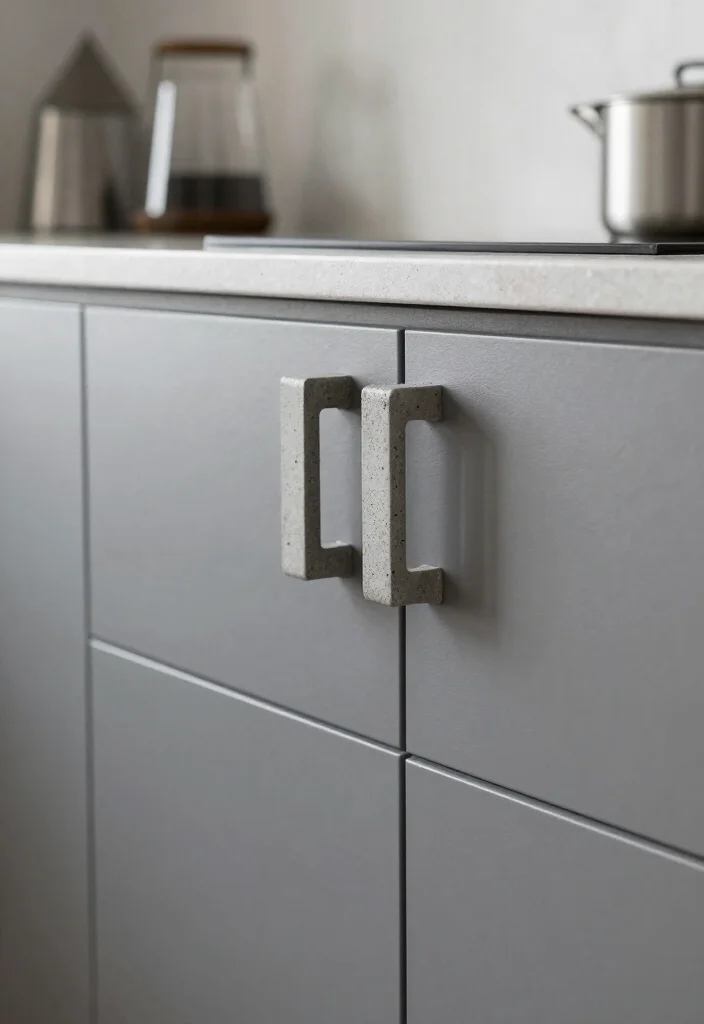 12 Kitchen Cabinet Handle Ideas That Instantly Upgrade Style 9. Minimalist Concrete Handles 0