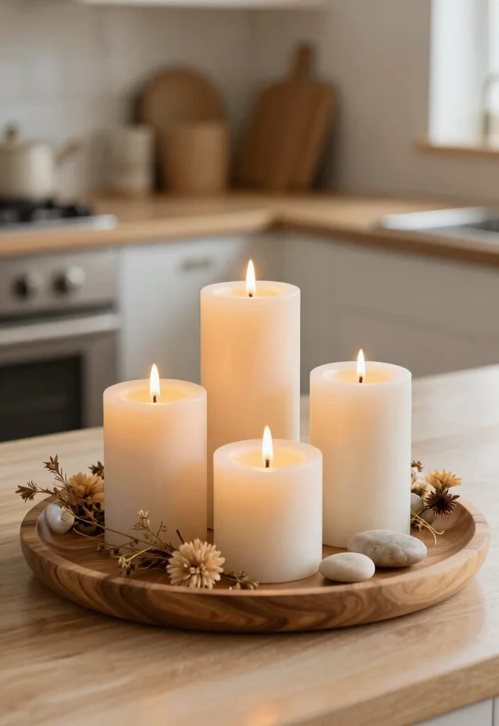 12 Kitchen Centerpiece Ideas for Islands and Tables 6. Eco Friendly Candle Arrangement 0