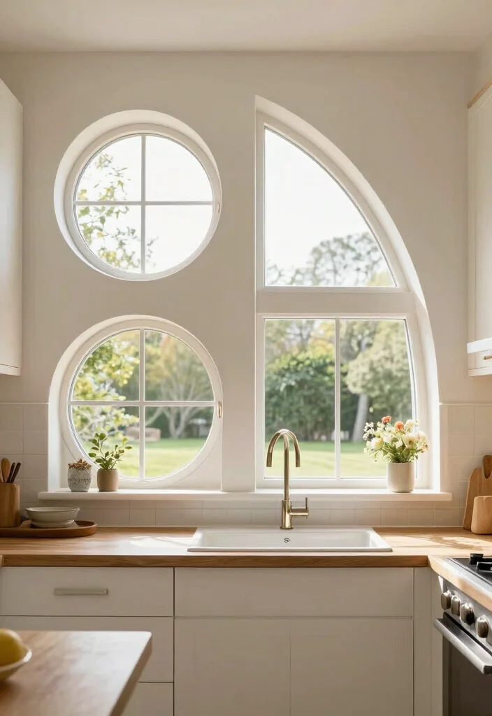 12 Kitchen Ideas with Windows That Maximize Light 12. Innovative Window Shapes 0