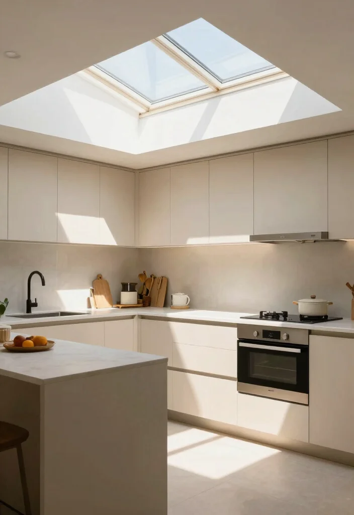 12 Kitchen Ideas with Windows That Maximize Light 2. Skylights for Extra Sunshine 0
