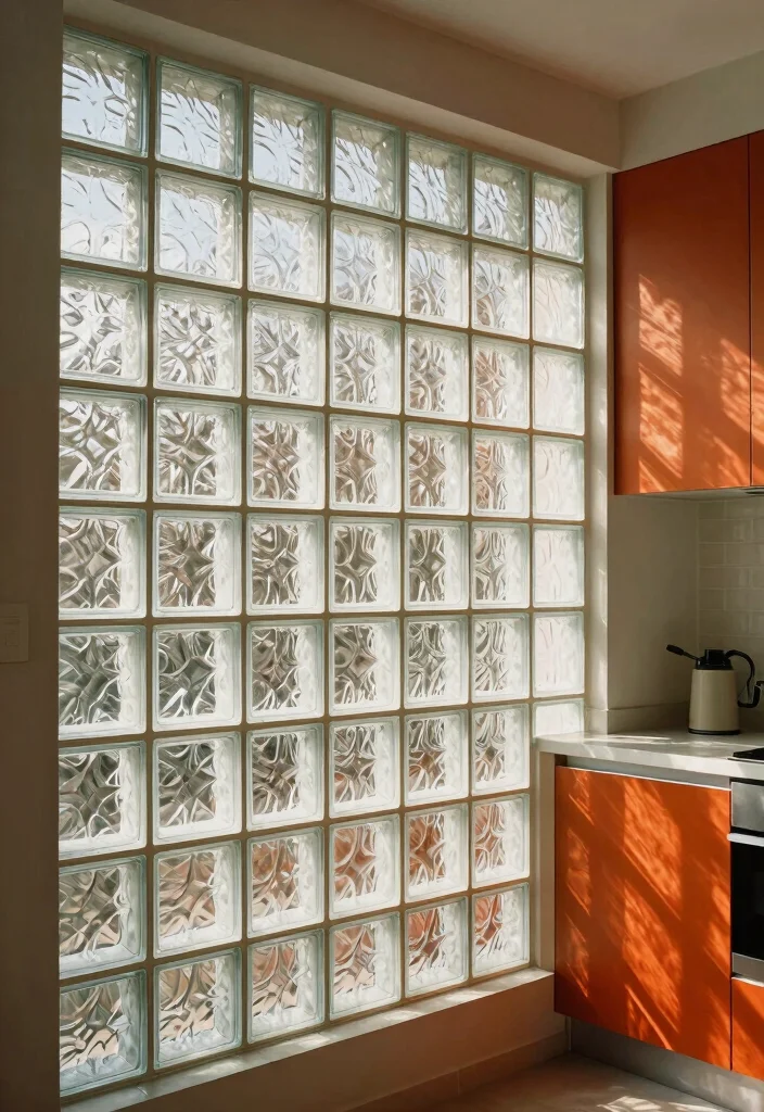 12 Kitchen Ideas with Windows That Maximize Light 8. Glass Block Windows for Privacy and Light 0