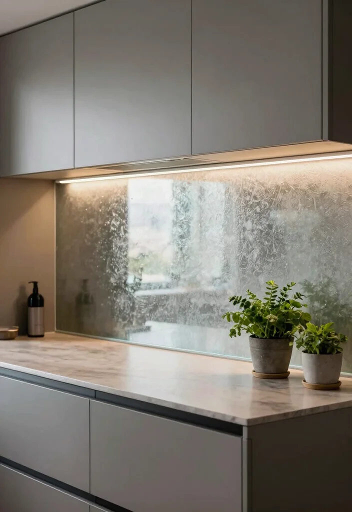 12 Kitchen Island Back Panel Ideas That Add Detail 6. Glass Panels for a Light and Airy Feel 0