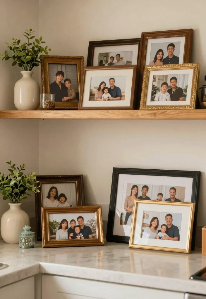 12 Kitchen Shelf Decor Ideas That Look Pinterest Perfect 9. Family Photos 0