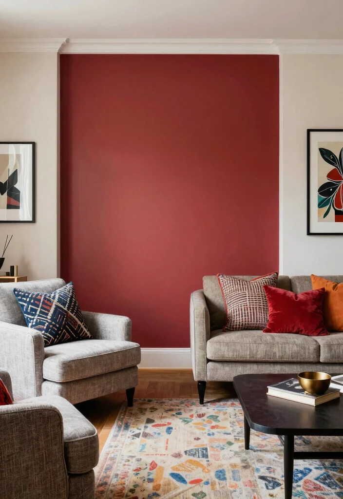 12 Living Room Partition Ideas That Define Zones 10. Use of Color and Patterns 0