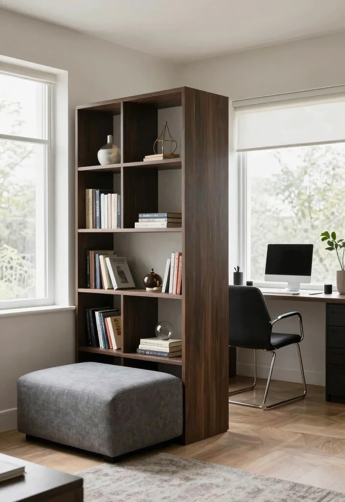 12 Living Room Partition Ideas That Define Zones 6. Multi Functional Furniture 0