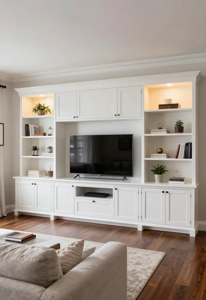 12 Living Room TV Ideas That Look Built In 1. Custom Cabinetry for a Sleek Look 0