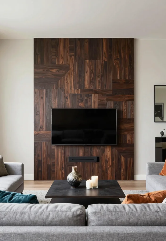 12 Living Room TV Ideas That Look Built In 4. Textured Wall Panels for Depth 0
