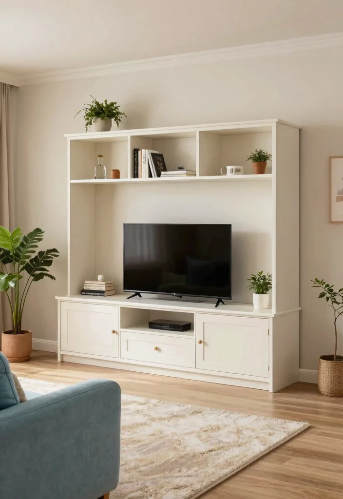 12 Living Room TV Ideas That Look Built In 5. Corner TV Units for Smart Use of Space 0