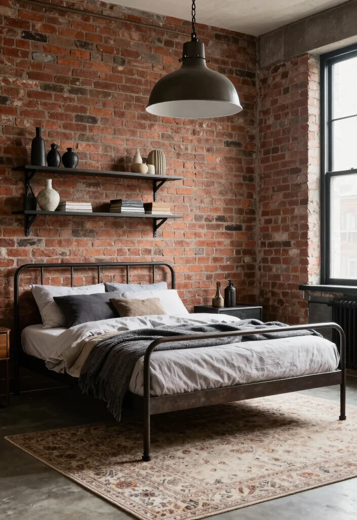 12 Men Bedroom Ideas That Look Clean Stylish and Calm 3. Urban Loft Vibes 0
