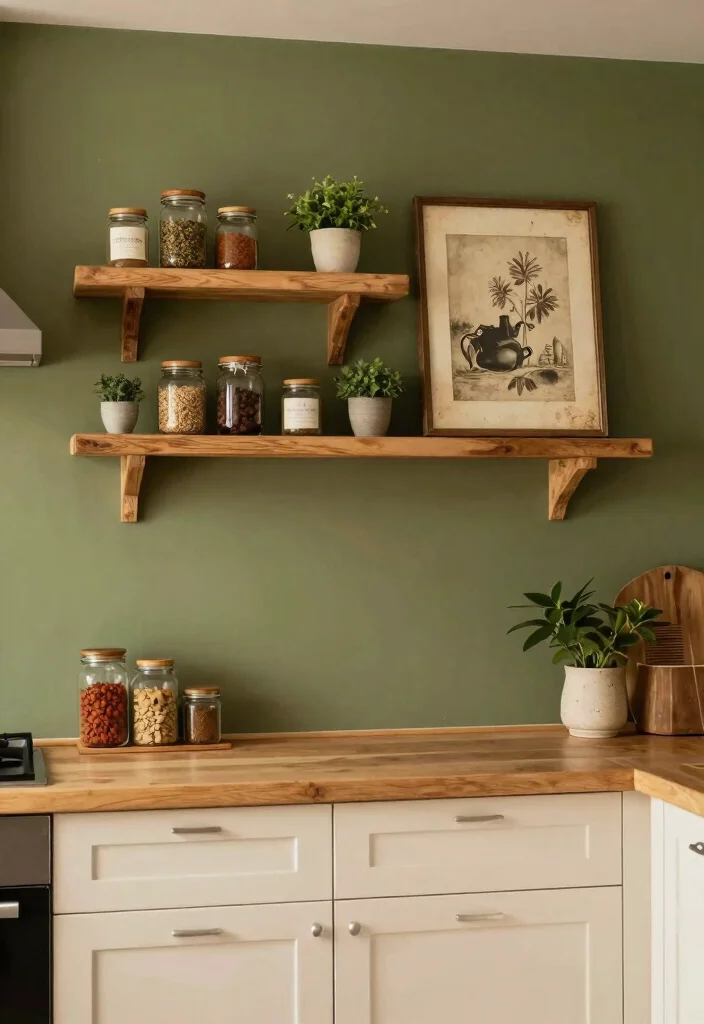 12 Olive Kitchen Ideas That Feel Warm Earthy and On Trend 2. Rustic Olive Accent Walls 0