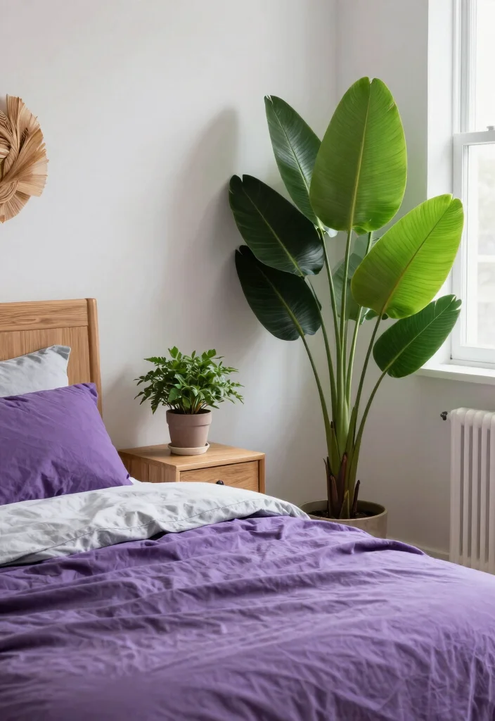 12 Purple and Grey Bedroom Ideas with Soft Drama 10. Incorporating Natural Elements 0