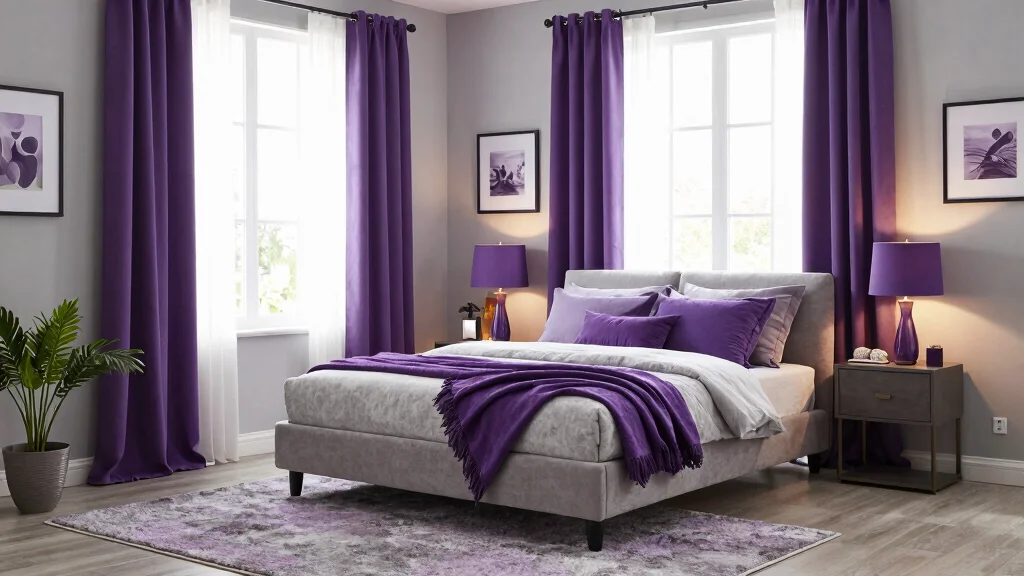 12 Purple and Grey Bedroom Ideas with Soft Drama
