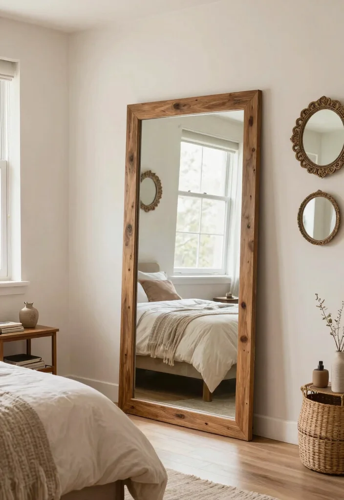 12 Small Aesthetic Bedroom Ideas That Feel Cozy and Calm 10. Use Mirrors to Create Illusion of Space 0