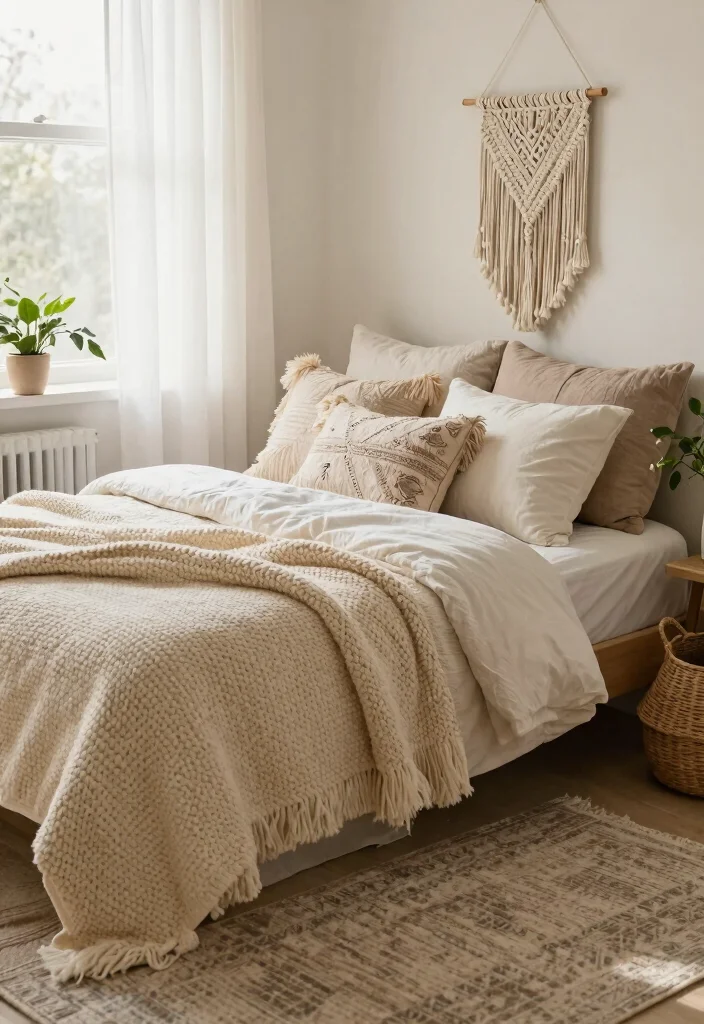 12 Small Aesthetic Bedroom Ideas That Feel Cozy and Calm 2. Layer Textiles for Comfort 0
