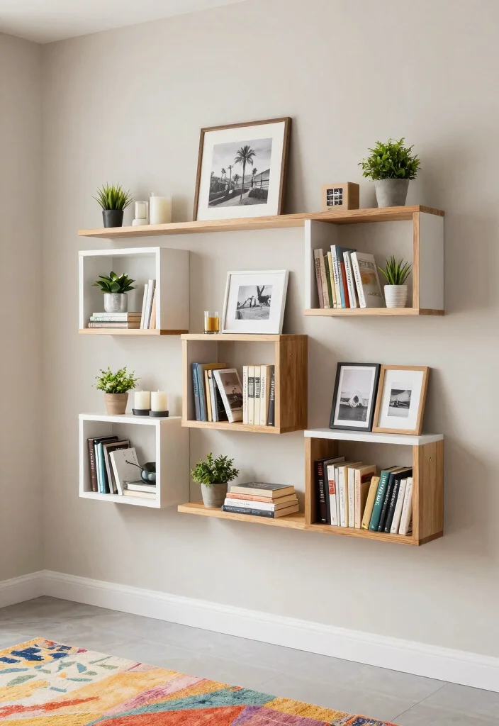 12 Small Aesthetic Bedroom Ideas That Feel Cozy and Calm 3. Maximize Vertical Space with Shelves 0