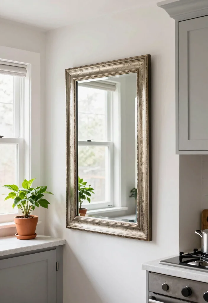 12 Small Kitchen Decor Ideas That Make a Big Visual Impact 11. Use Mirrors to Reflect Light 0