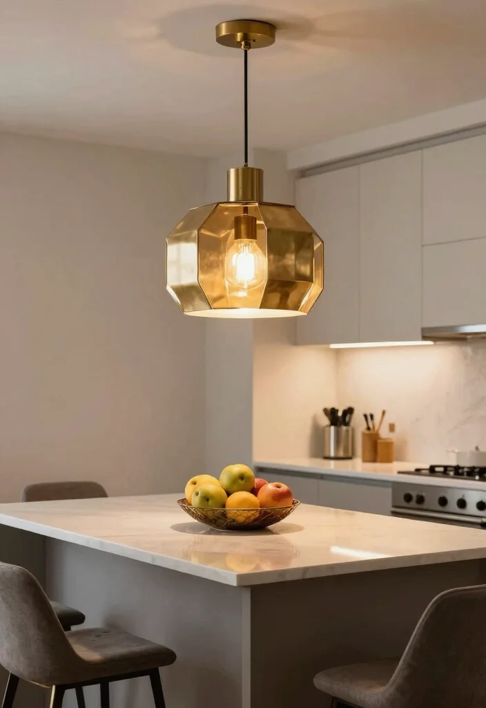 12 Small Kitchen Decor Ideas That Make a Big Visual Impact 2. Use a Statement Lighting Fixture 0