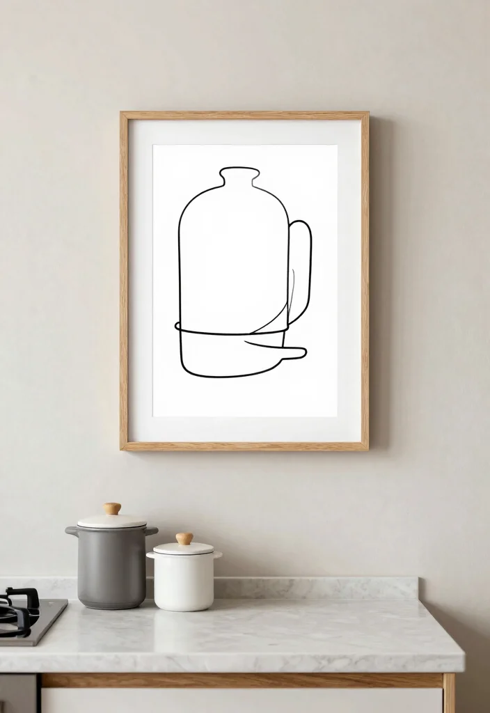 12 Small Kitchen Decor Ideas That Make a Big Visual Impact 3. Incorporate Minimalist Artwork 0