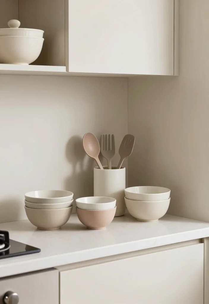 12 Small Kitchen Decor Ideas That Make a Big Visual Impact 8. Choose Minimalist Kitchenware 0
