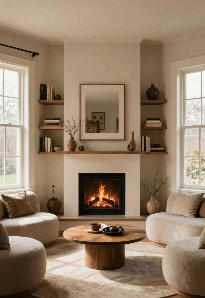 12 Small Living Room Ideas with a Cozy Fireplace 3. Corner Fireplace Magic 0