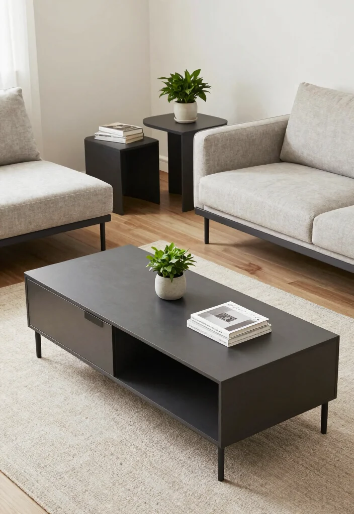 12 Small Modern Living Room Ideas That Feel Open 2. Multi Functional Furniture 0